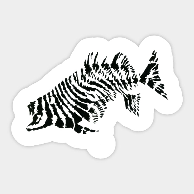 Monochromatic Fish Sticker by NorthOfLongIsland